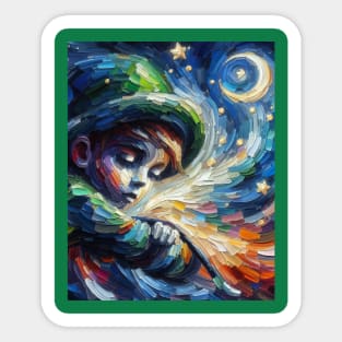Fairy Boy in Starry Night Sticker